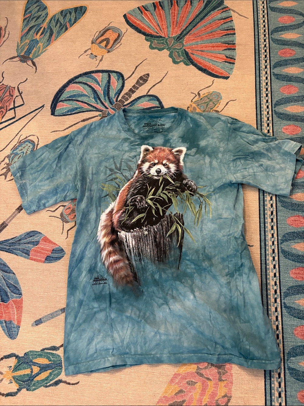 The Mountain Blue Tie-Dye Red Panda  Tee